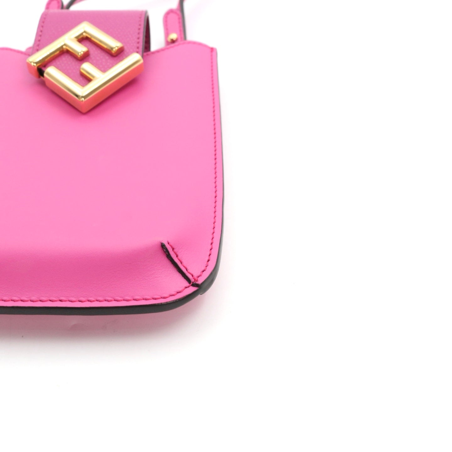 FENDI FF Diamond Leather Phone Pouch Pink [Unused]