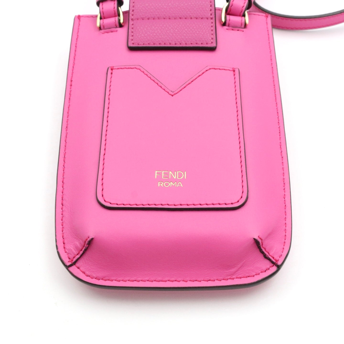 FENDI FF Diamond Leather Phone Pouch Pink [Unused]
