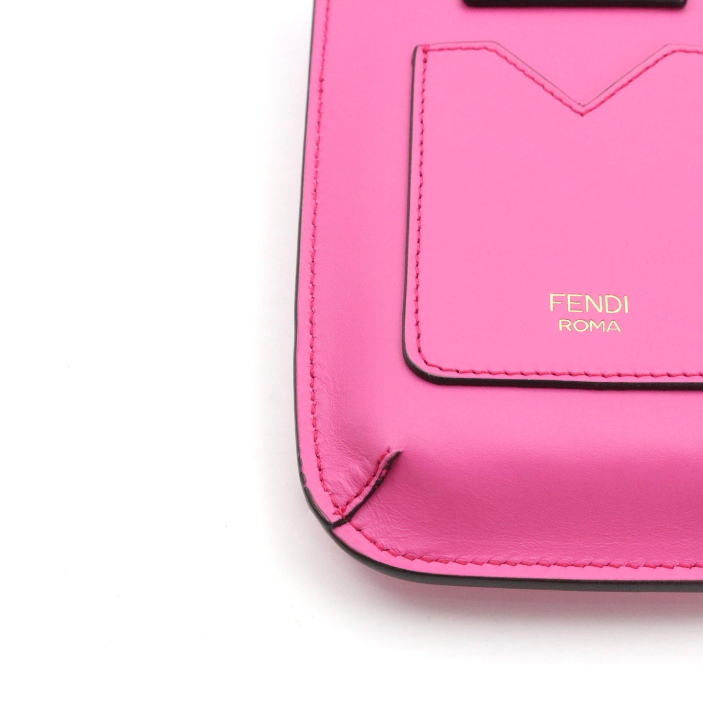 FENDI FF Diamond Leather Phone Pouch Pink [Unused]