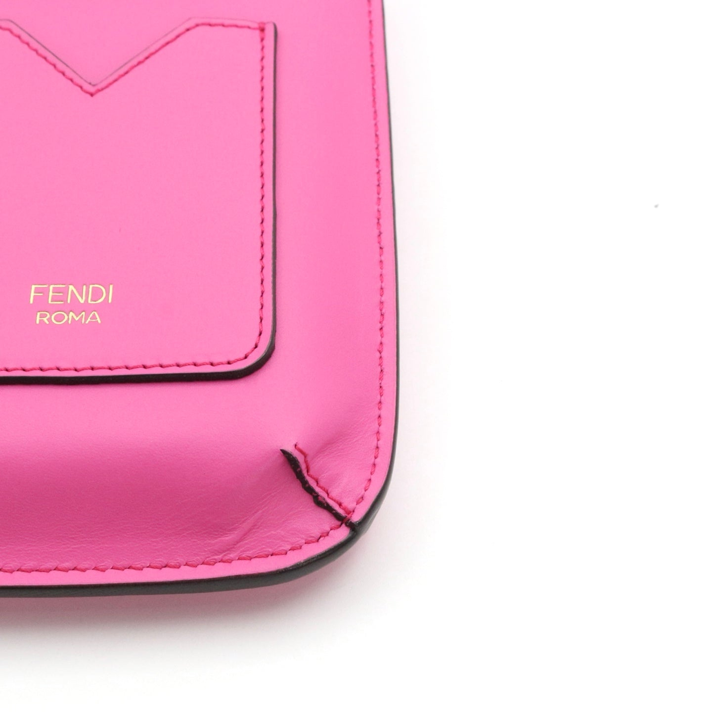 FENDI FF Diamond Leather Phone Pouch Pink [Unused]