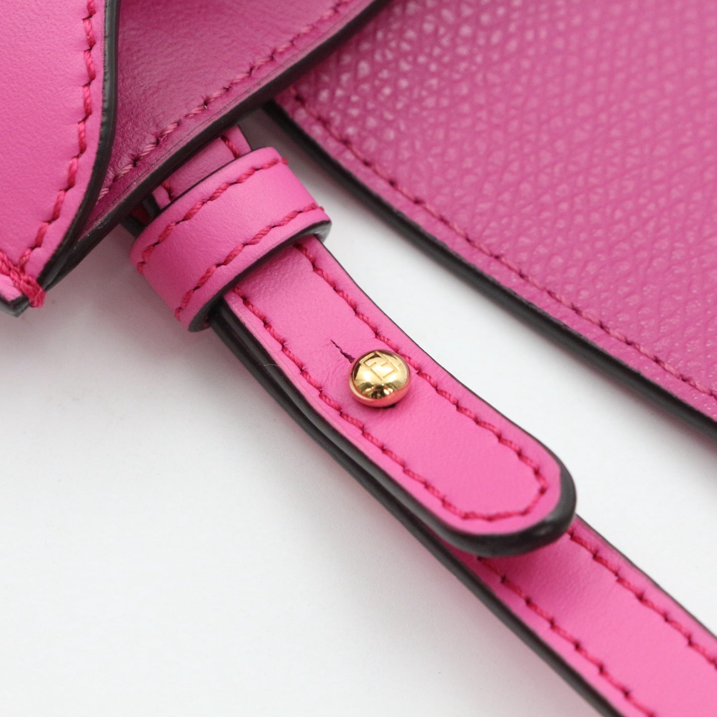 FENDI FF Diamond Leather Phone Pouch Pink [Unused]