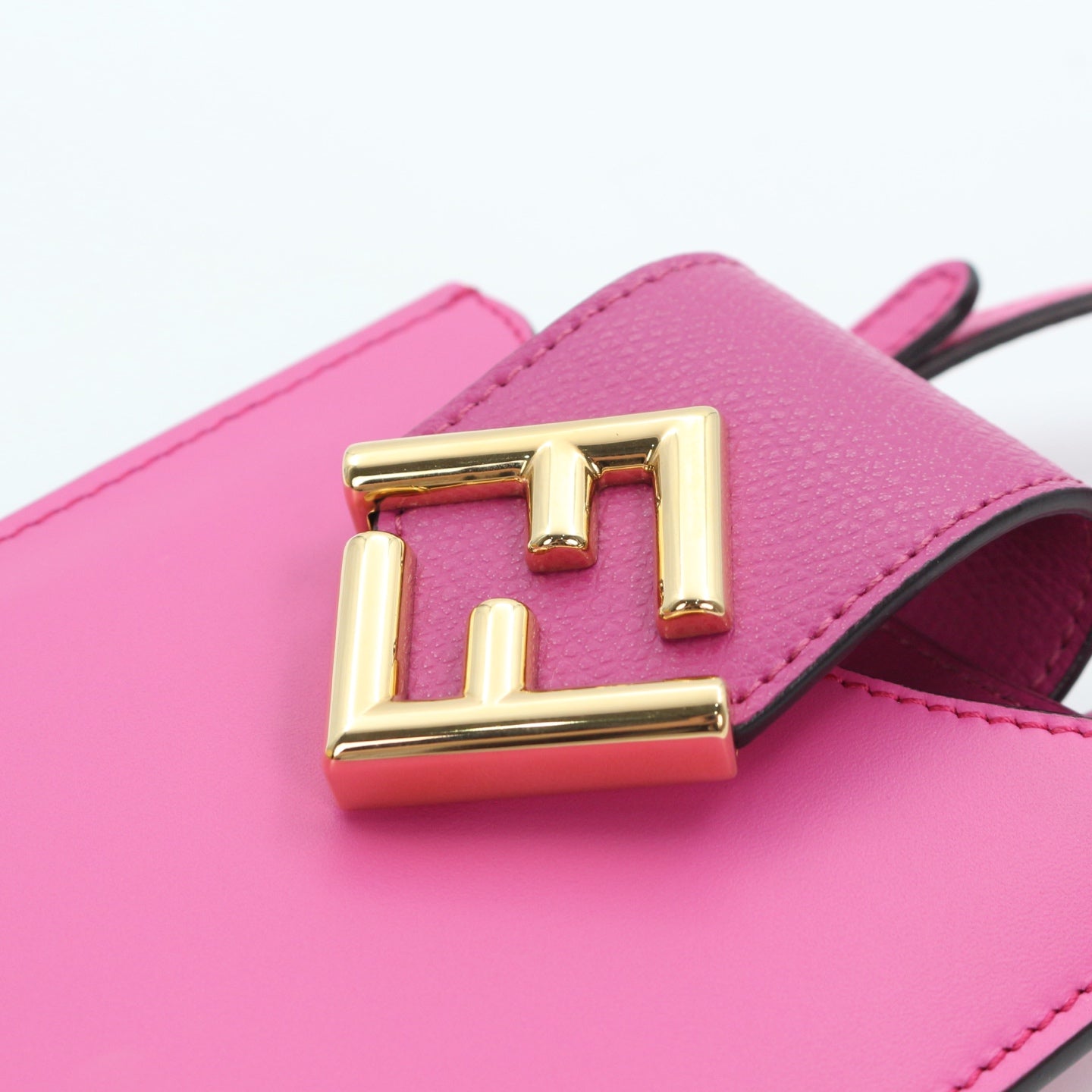 FENDI FF Diamond Leather Phone Pouch Pink [Unused]
