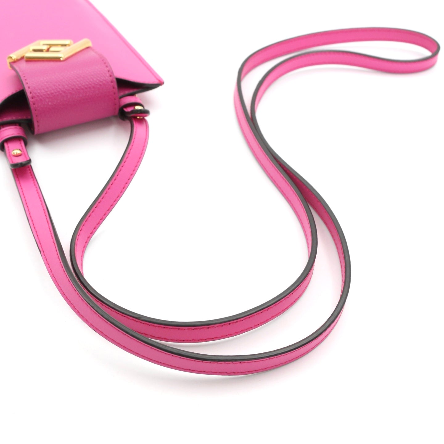 FENDI FF Diamond Leather Phone Pouch Pink [Unused]