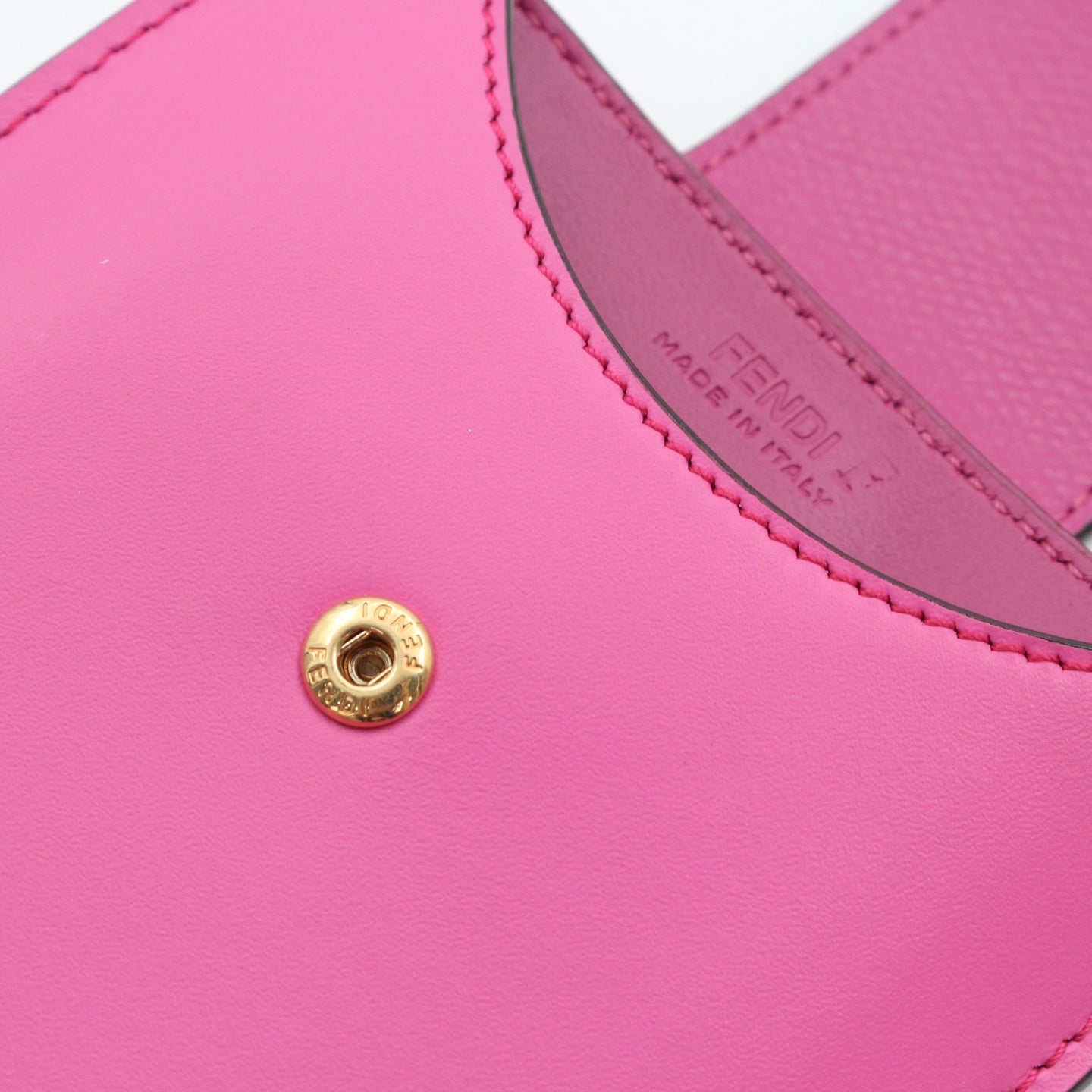 FENDI FF Diamond Leather Phone Pouch Pink [Unused]
