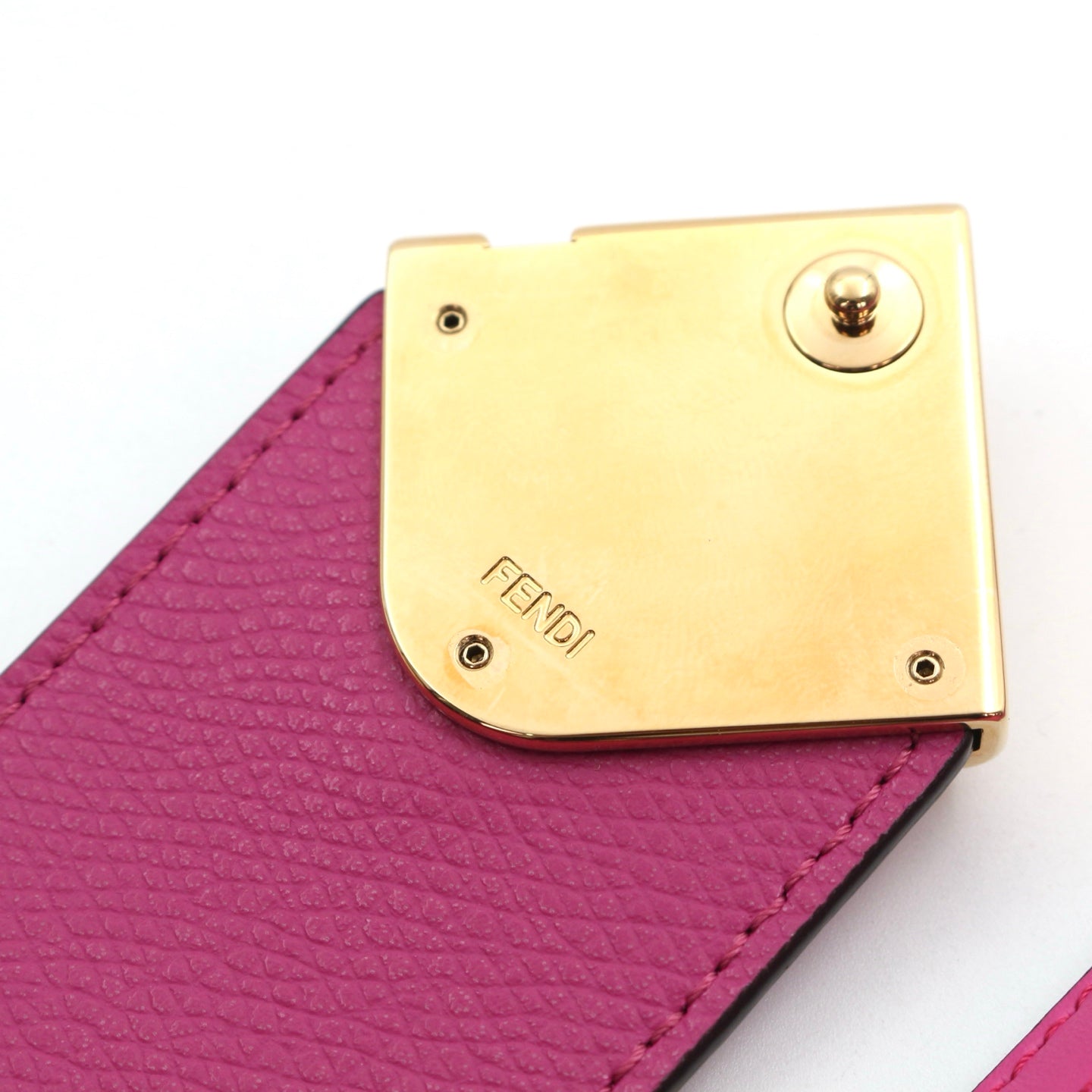 FENDI FF Diamond Leather Phone Pouch Pink [Unused]