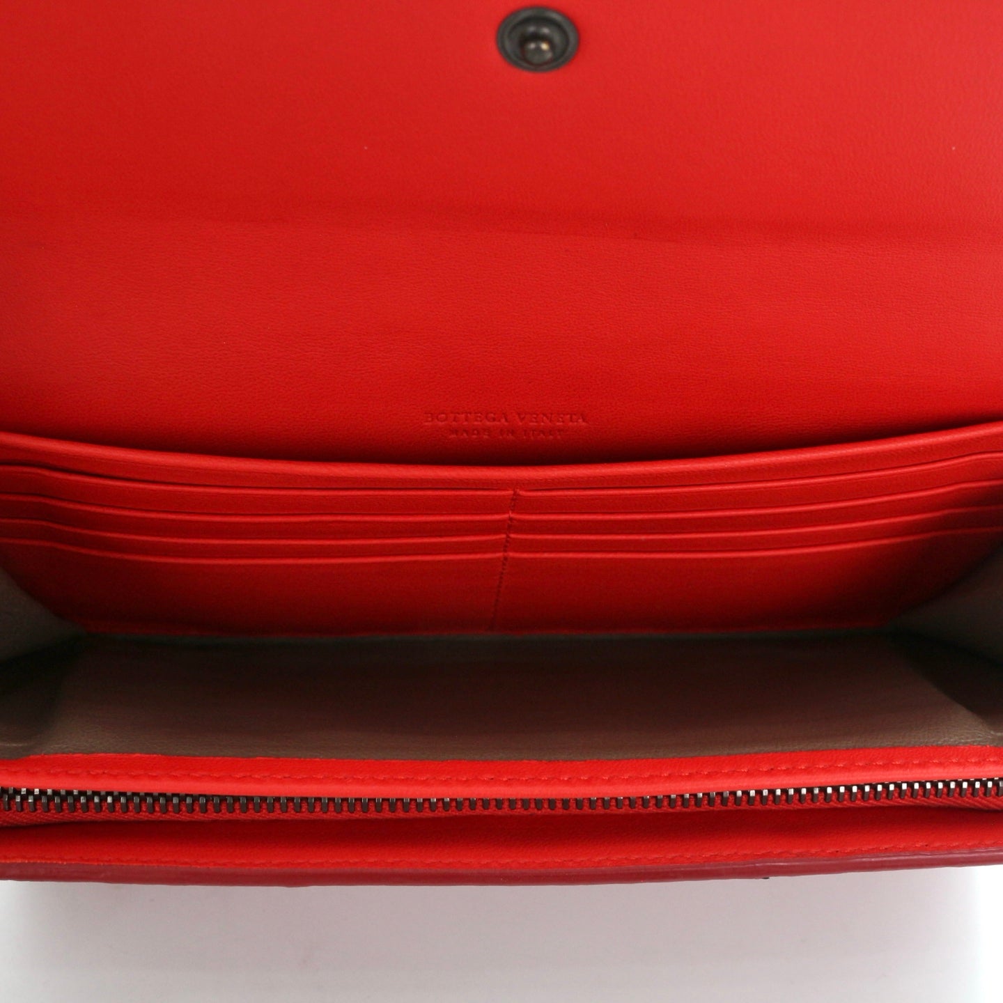 BOTTEGA VENETA Red Python Leather Long Wallet [Used]