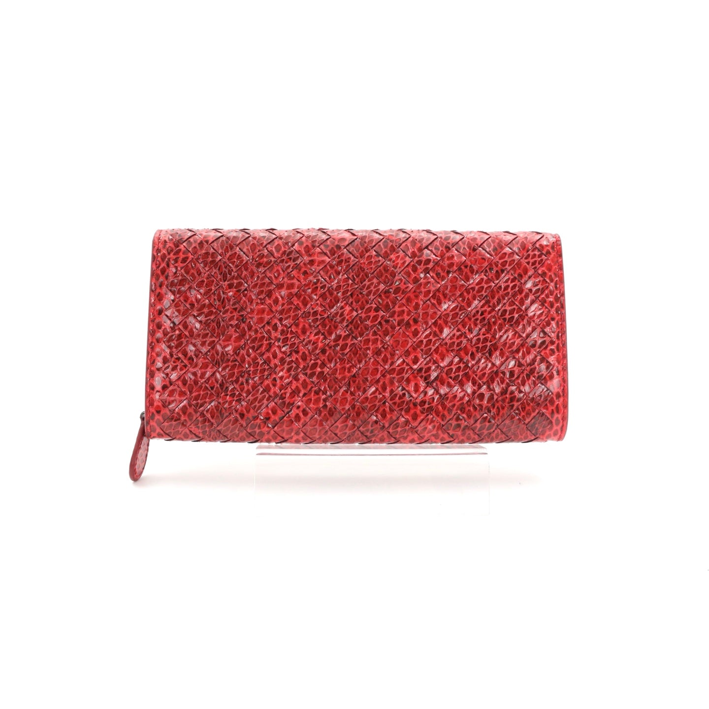 BOTTEGA VENETA Red Python Leather Long Wallet [Used]