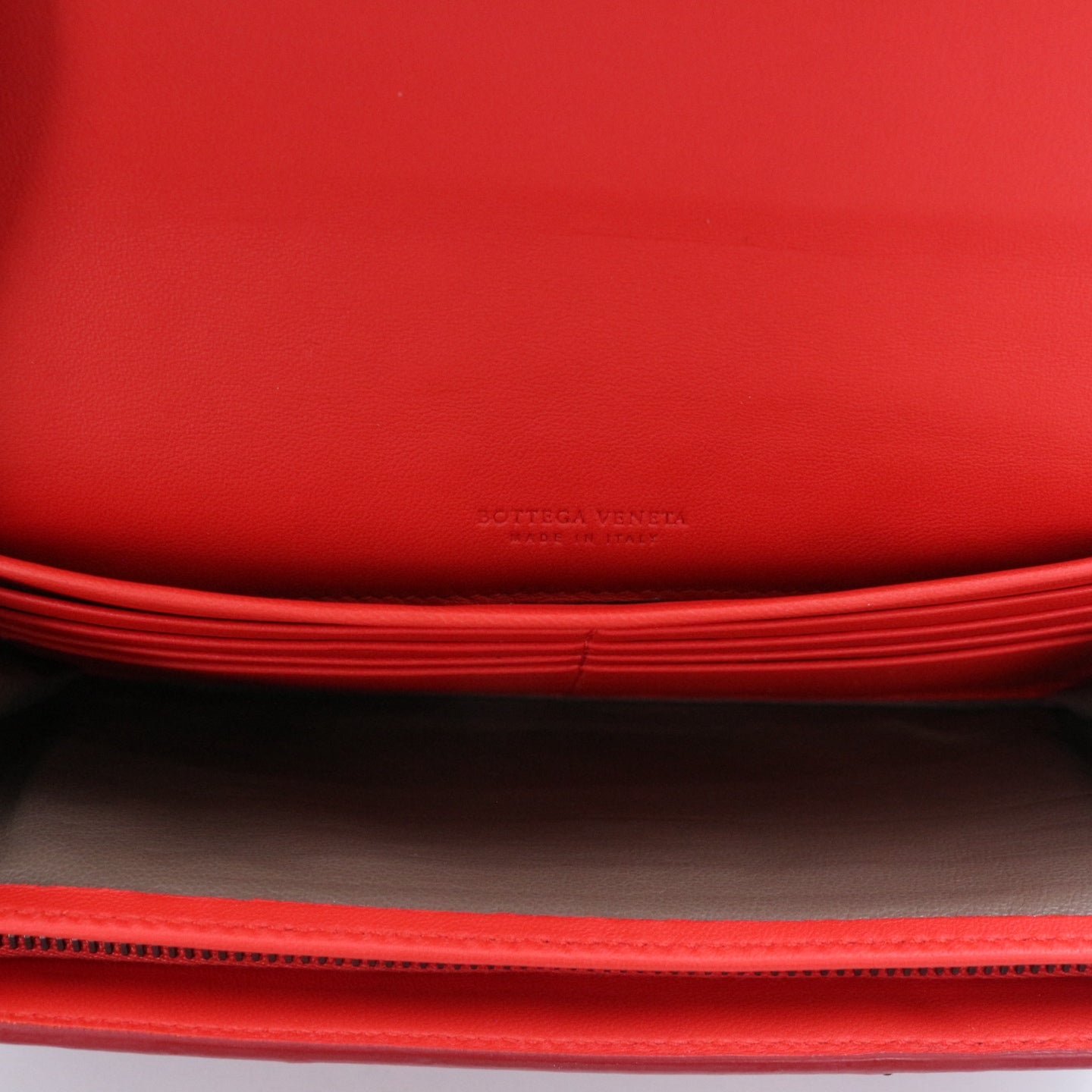 BOTTEGA VENETA Red Python Leather Long Wallet [Used]