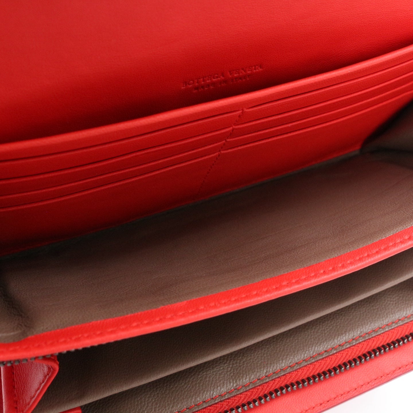 BOTTEGA VENETA Red Python Leather Long Wallet [Used]