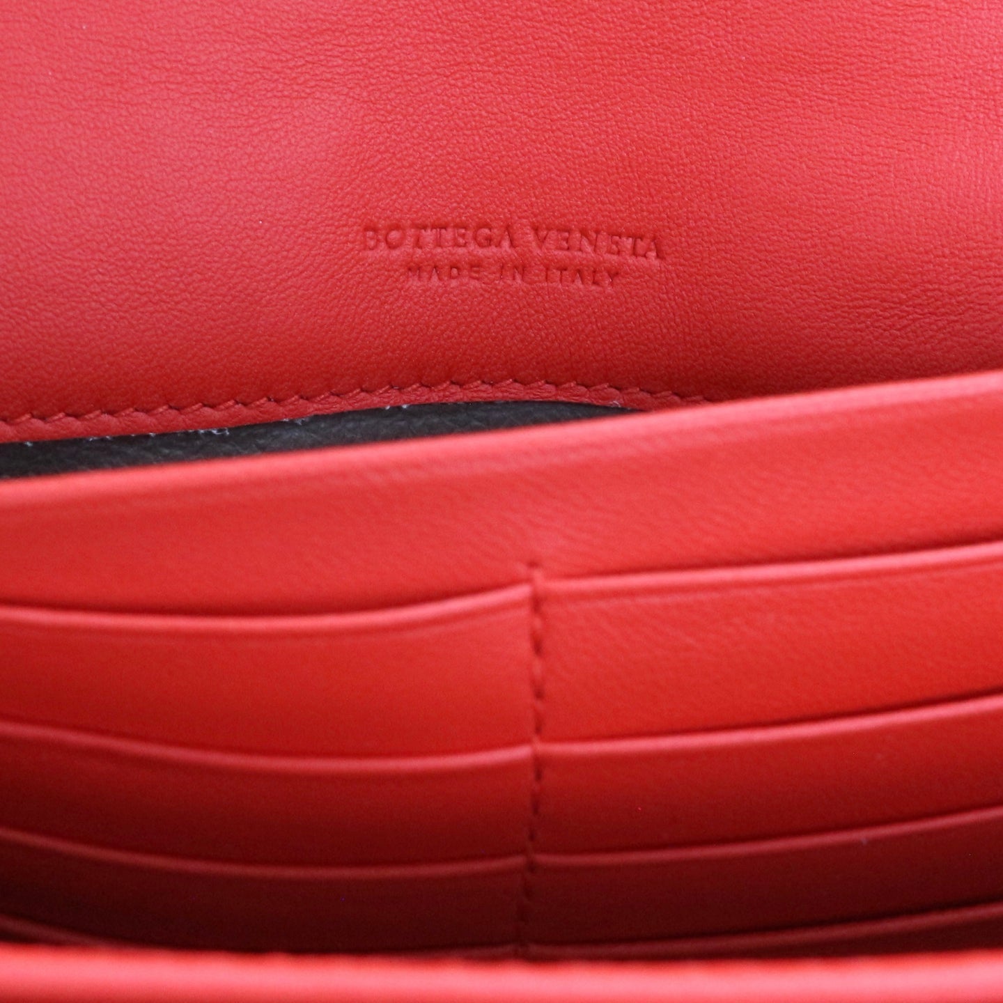BOTTEGA VENETA Red Python Leather Long Wallet [Used]