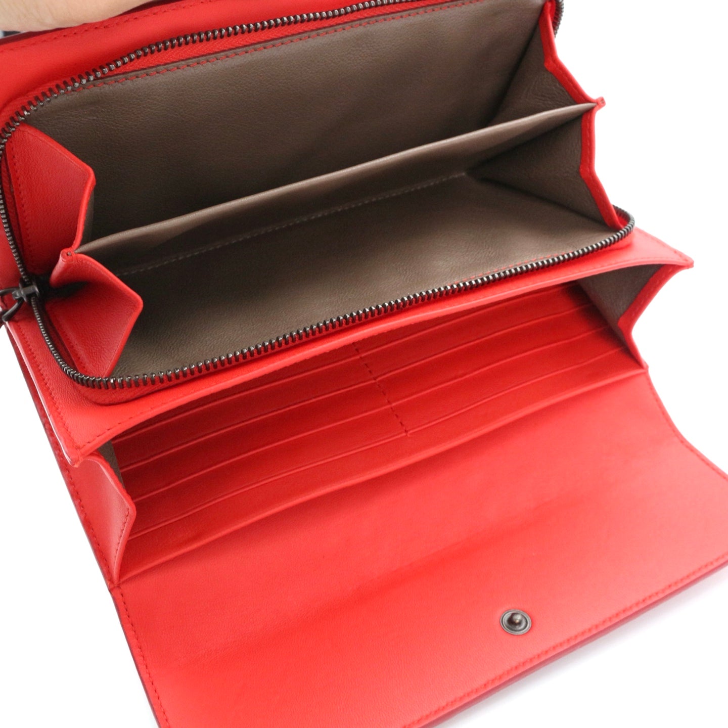 BOTTEGA VENETA Red Python Leather Long Wallet [Used]