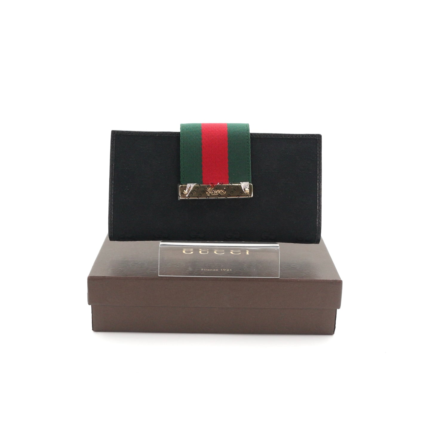GUCCI Sherry Line GG Canvas Leather Long Wallet [Unused]