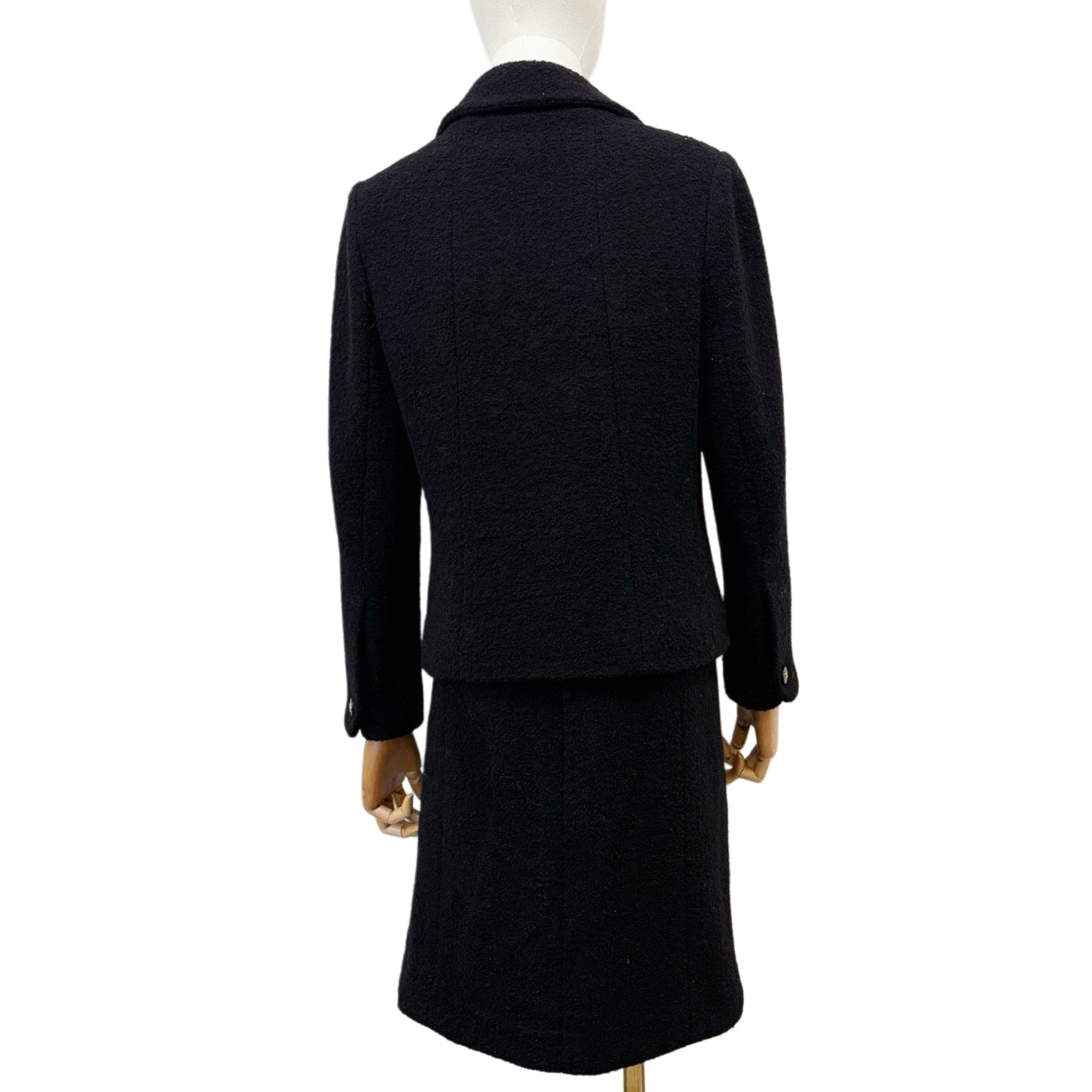 CHANEL Black Tweed Skirt Suit Set Size 38 [Used]