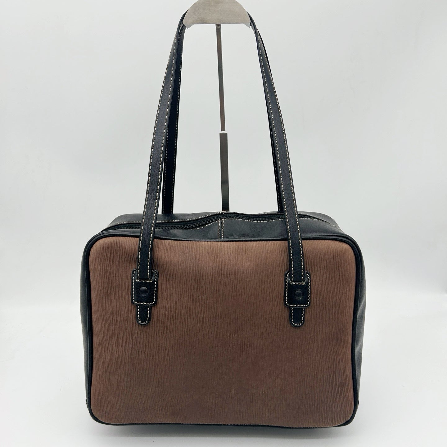 LOEWE Brown & Black Leather Boston Bag [Used]