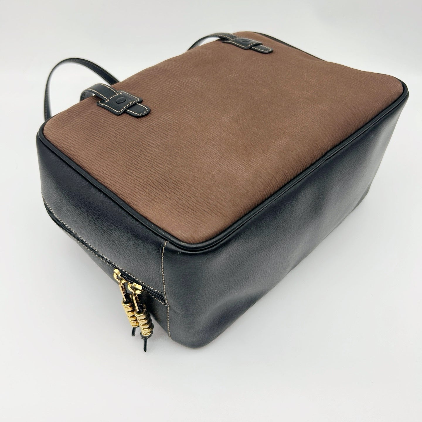 LOEWE Brown & Black Leather Boston Bag [Used]