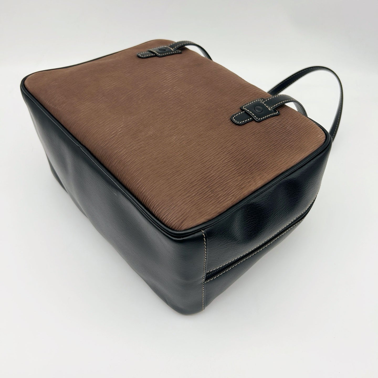 LOEWE Brown & Black Leather Boston Bag [Used]