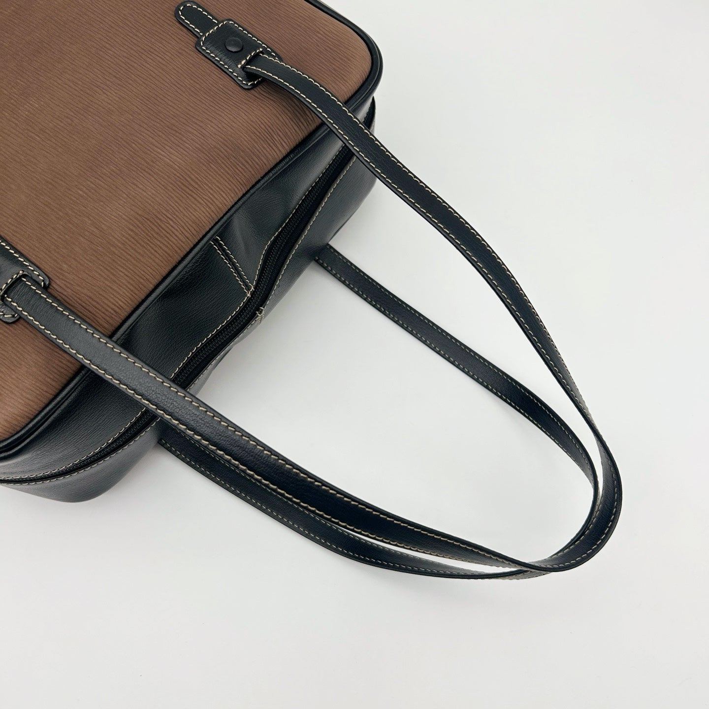 LOEWE Brown & Black Leather Boston Bag [Used]