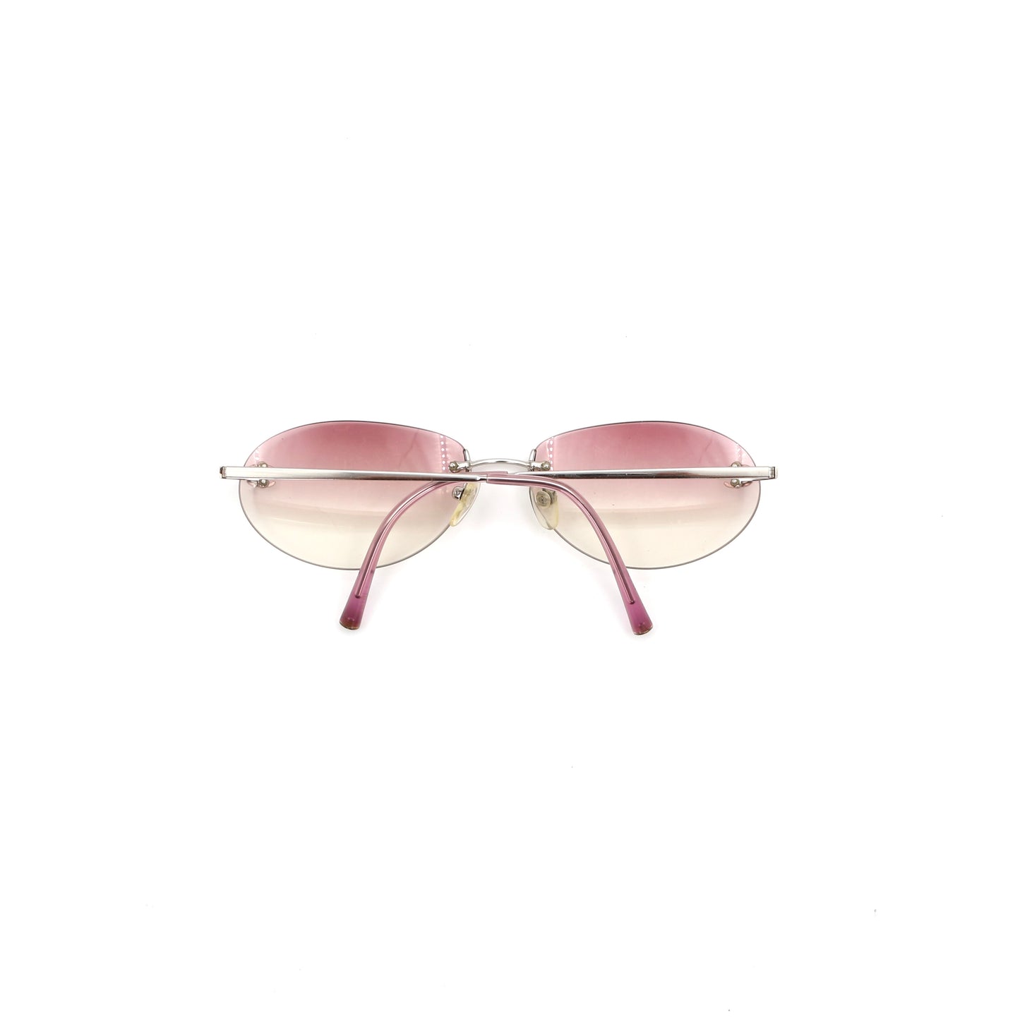 CHANEL Rimless Gradient Pink CC Logo Sunglasses [Used]