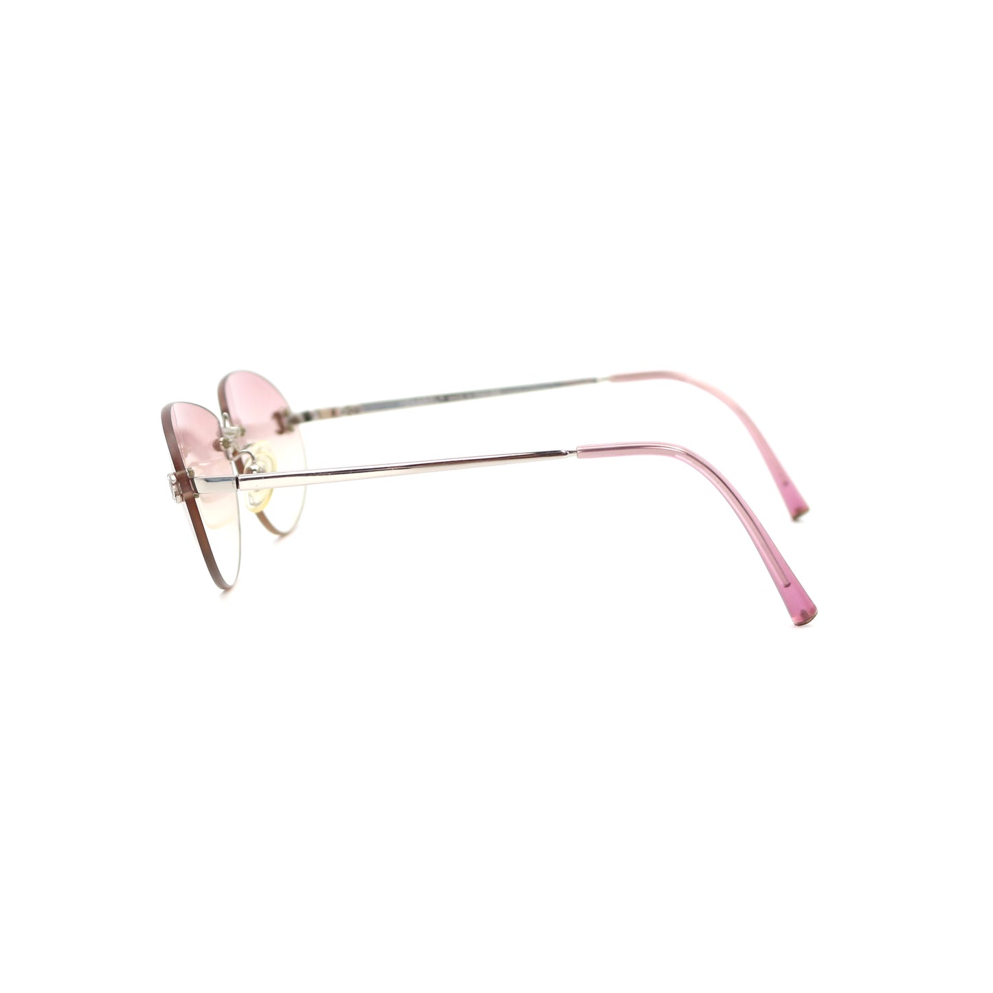 CHANEL Rimless Gradient Pink CC Logo Sunglasses [Used]