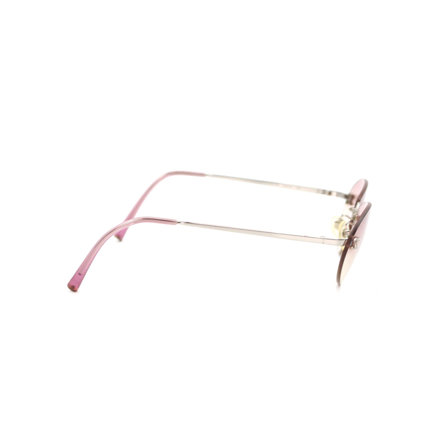 CHANEL Rimless Gradient Pink CC Logo Sunglasses [Used]