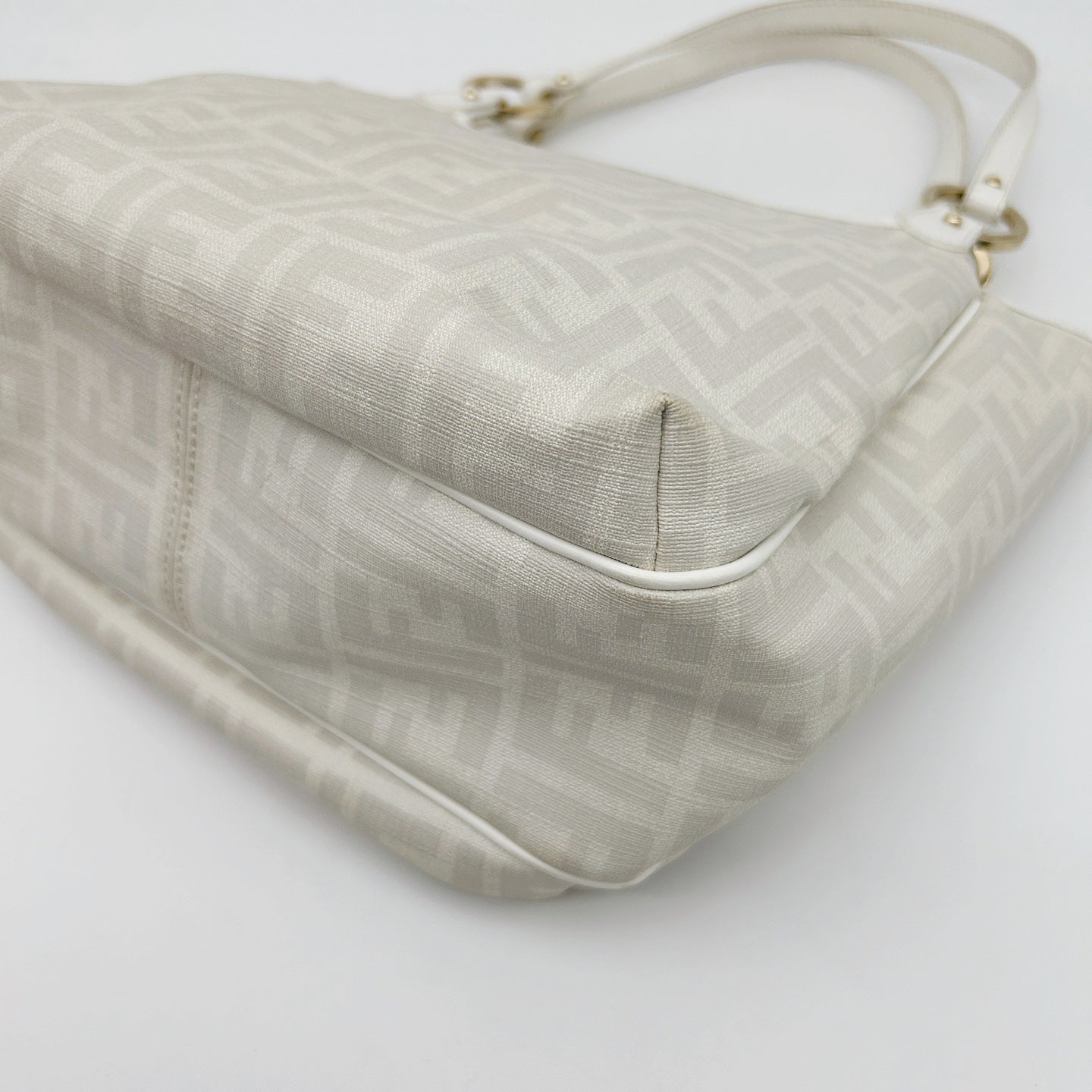 FENDI White Zucca PVC Tote Bag [Used]