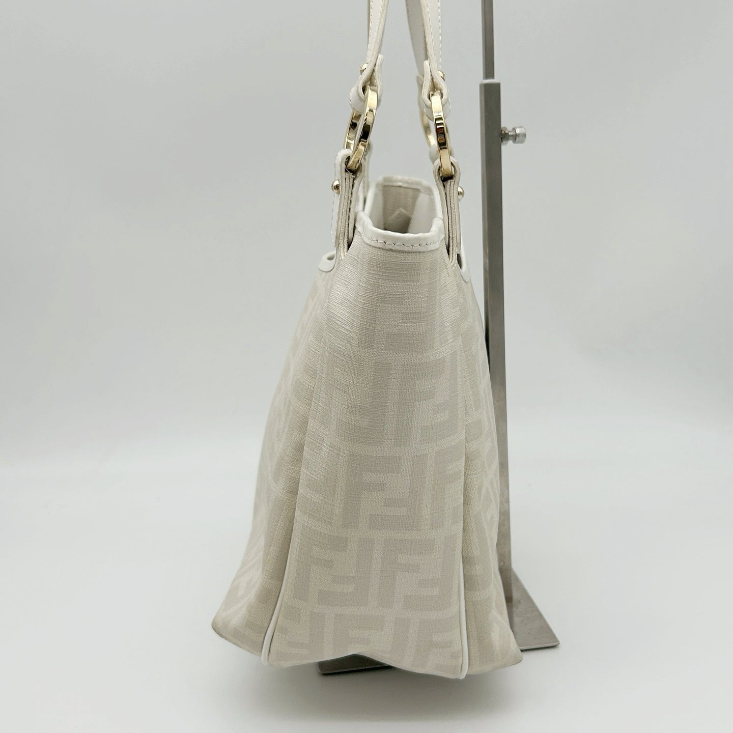 FENDI White Zucca PVC Tote Bag [Used]