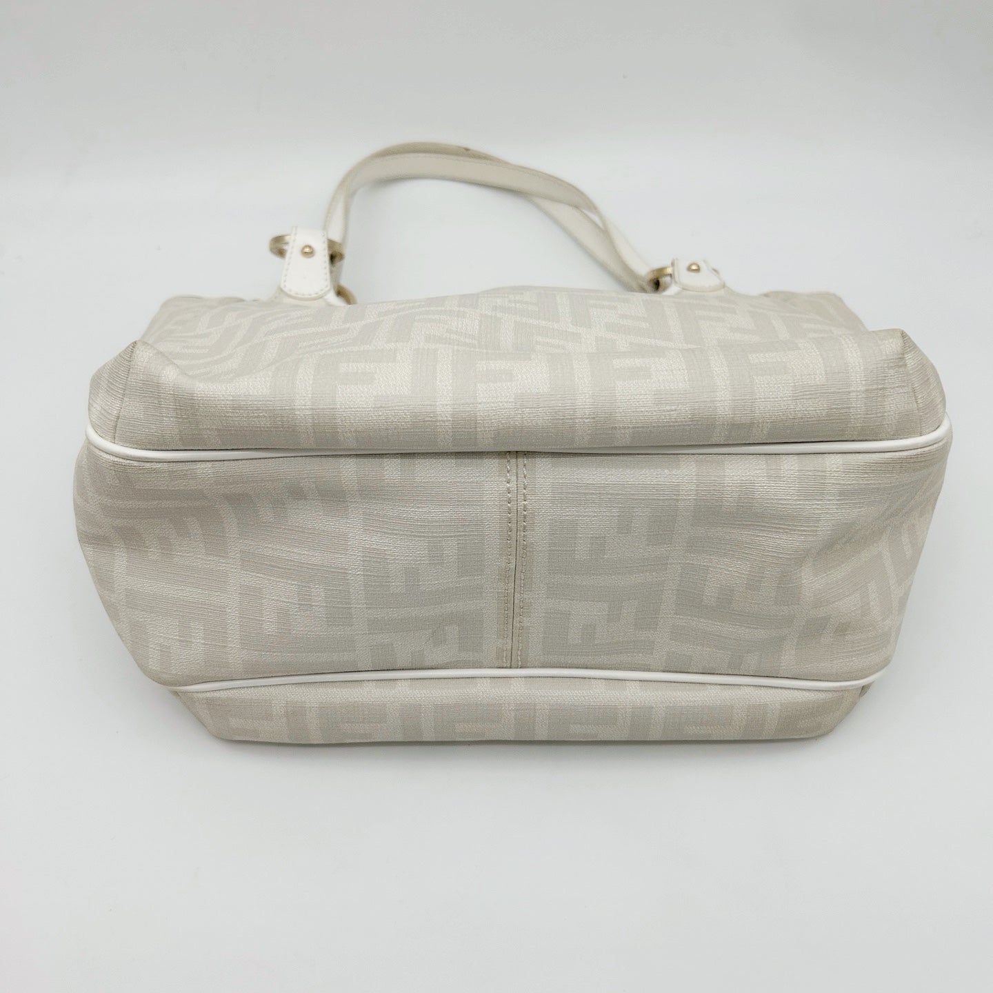 FENDI White Zucca PVC Tote Bag [Used]