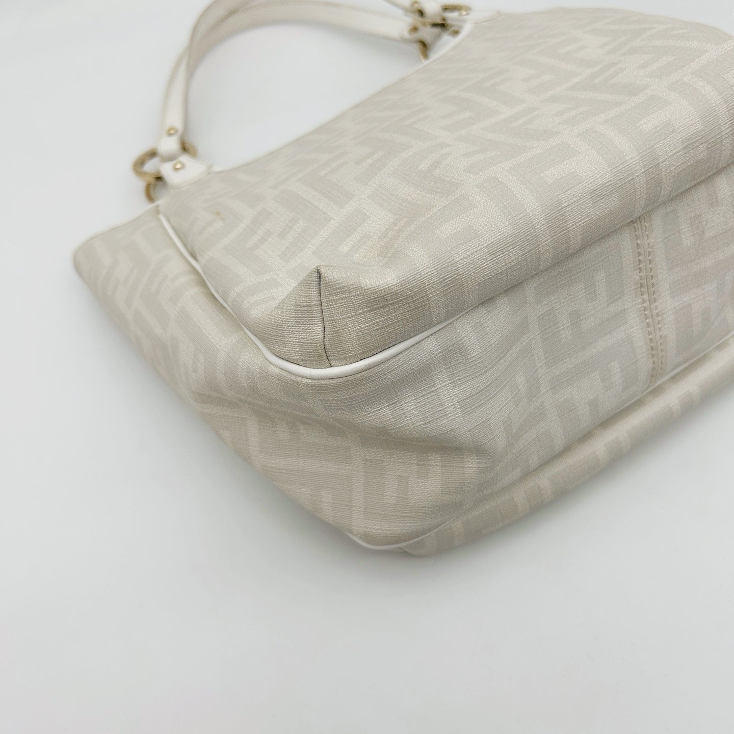 FENDI White Zucca PVC Tote Bag [Used]