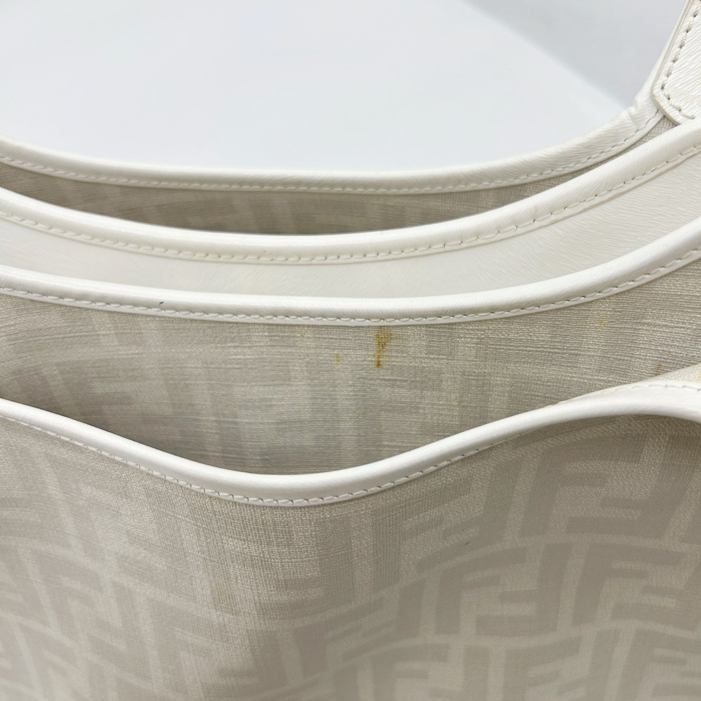 FENDI White Zucca PVC Tote Bag [Used]