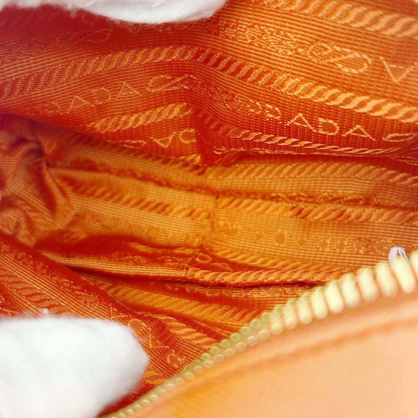 PRADA Orange Saffiano Leather Mini Galleria 2Way Bag [Used]