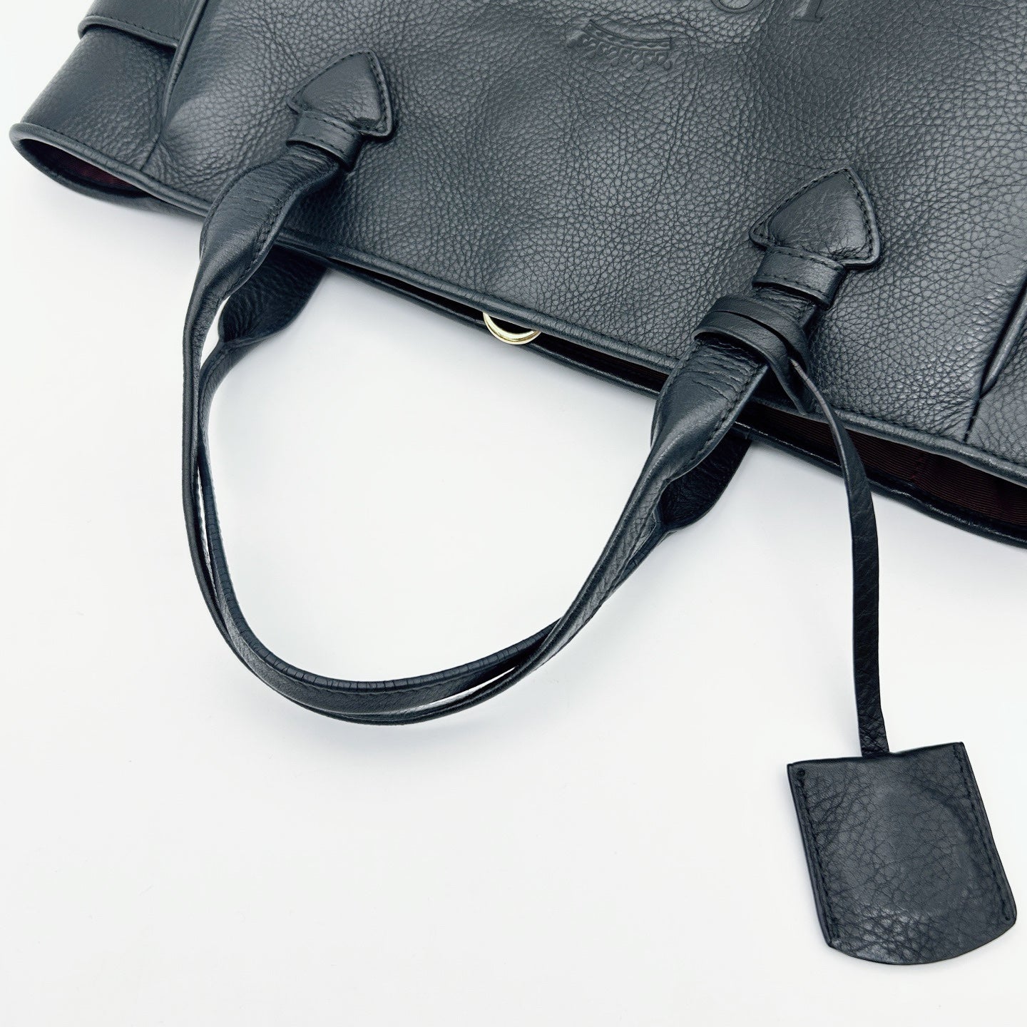 LOEWE Black Leather Logo Tote Bag [Used]