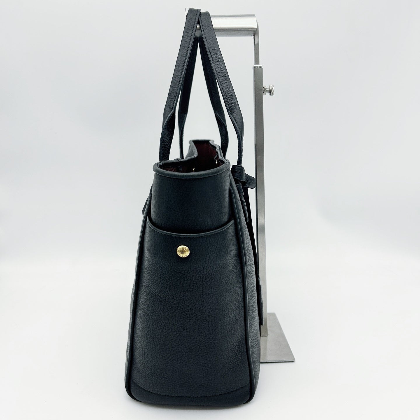 LOEWE Black Leather Logo Tote Bag [Used]
