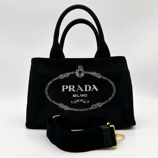 PRADA Black Canvas 2Way Tote Bag [Used]