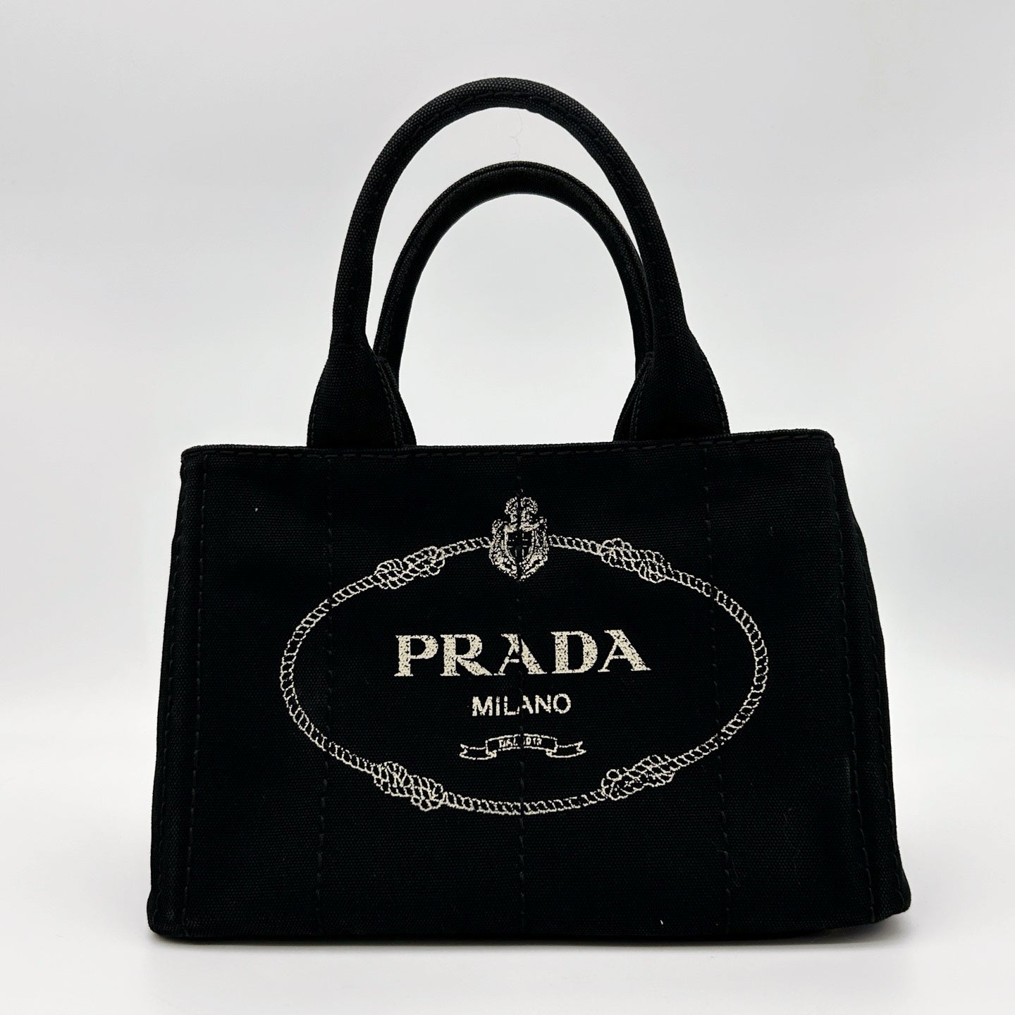 PRADA Black Canvas 2Way Tote Bag [Used]