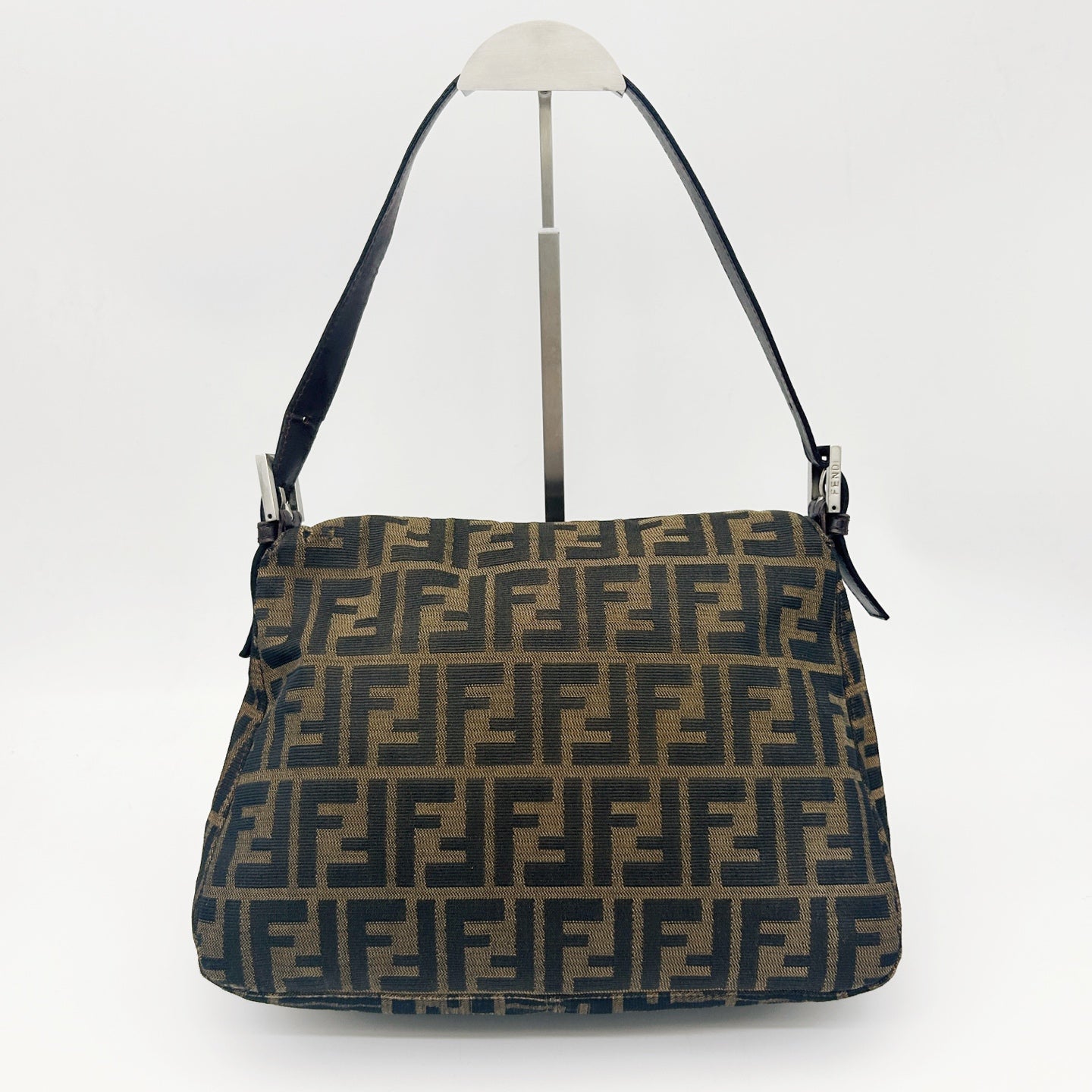 FENDI Brown Zucca Large Baguette Shoulder Bag [Used]