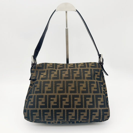 FENDI Brown Zucca Large Baguette Shoulder Bag [Used]