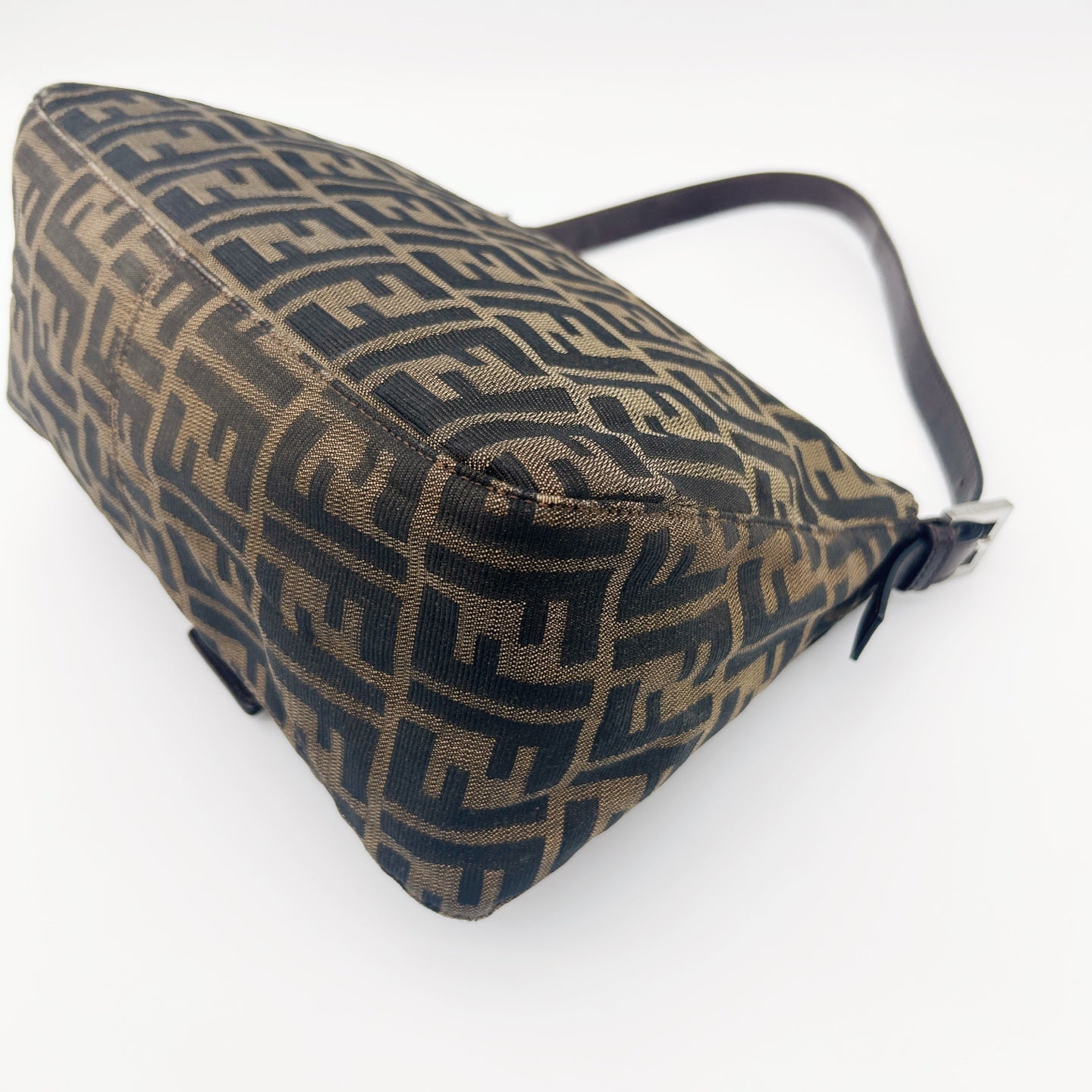 FENDI Brown Zucca Large Baguette Shoulder Bag [Used]