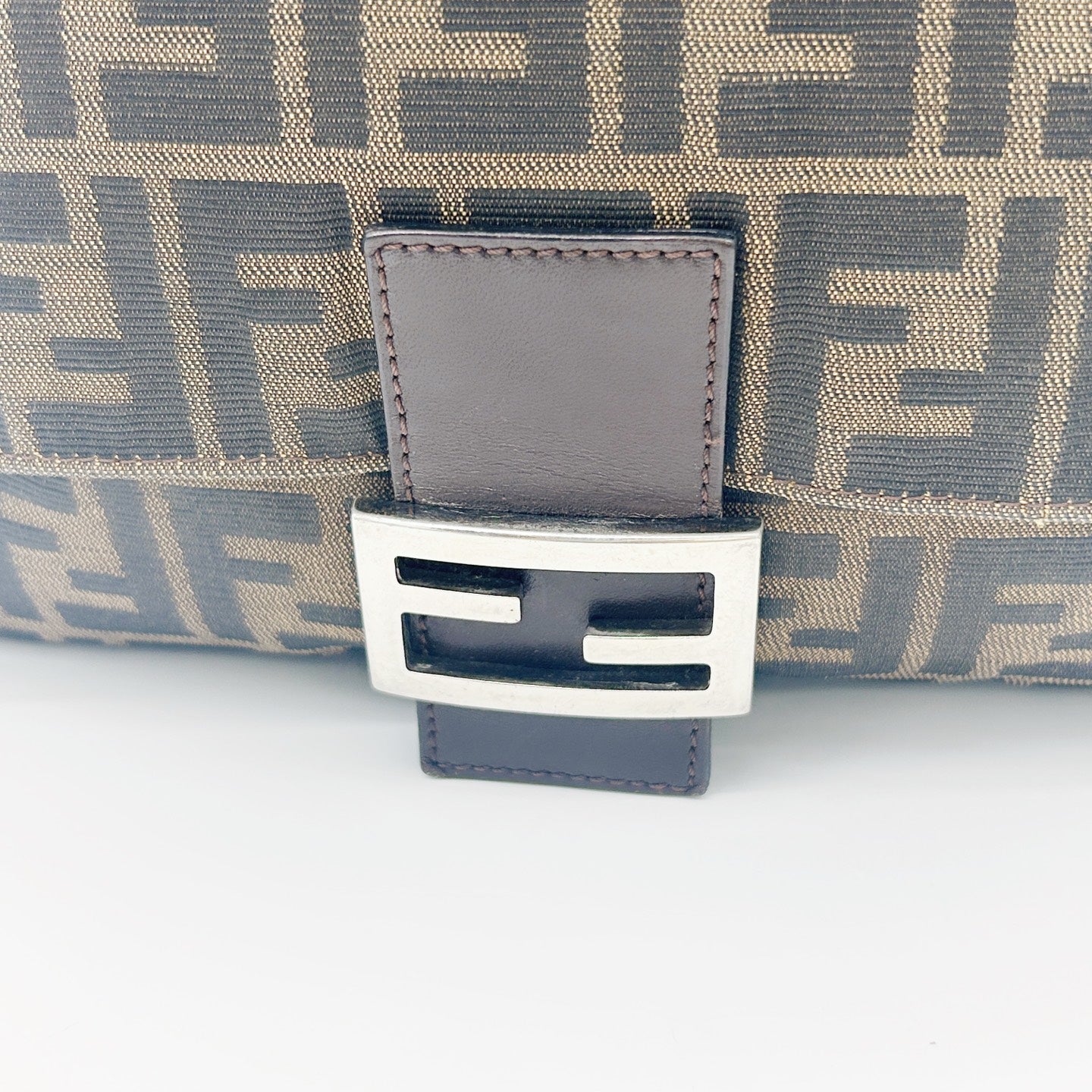 FENDI Brown Zucca Large Baguette Shoulder Bag [Used]