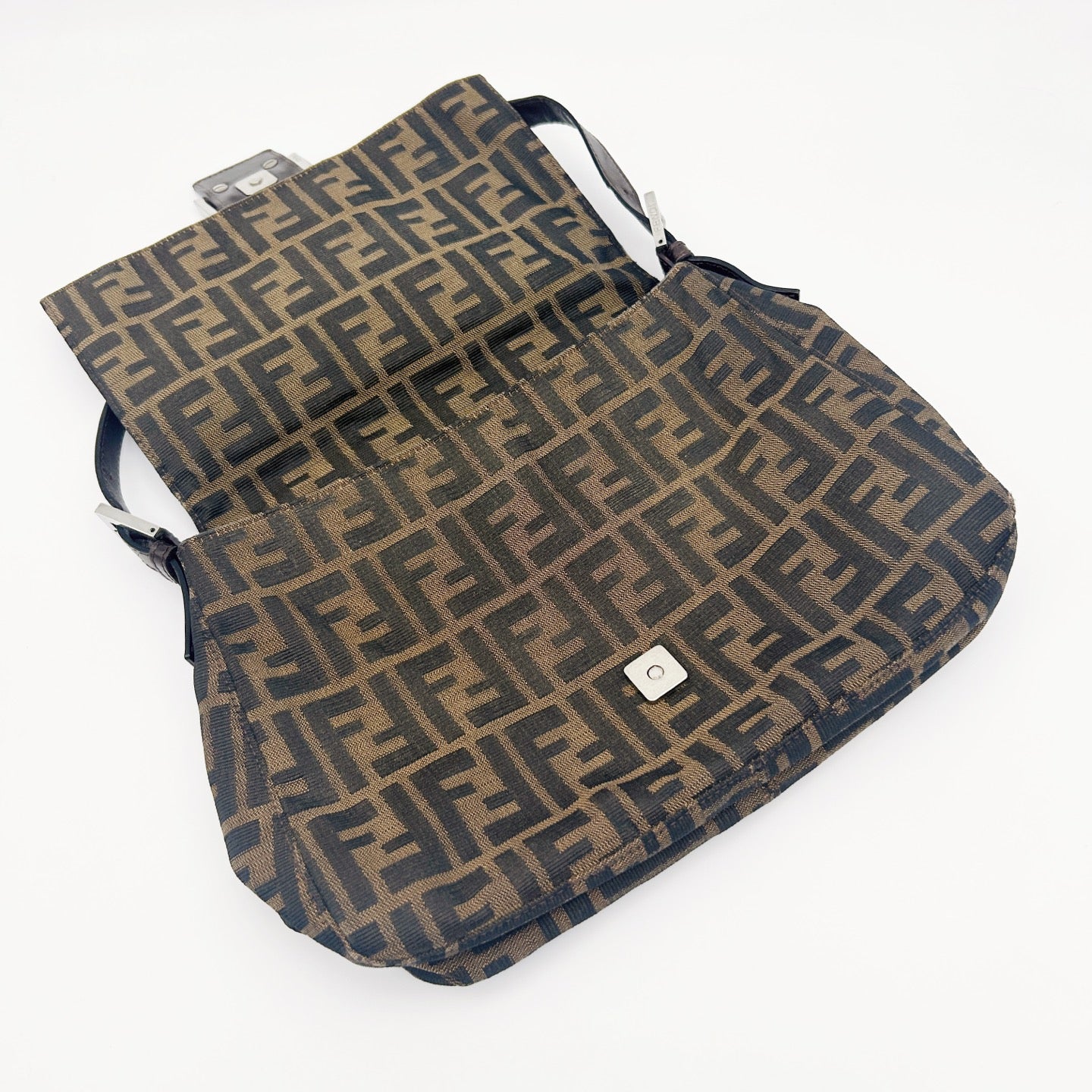 FENDI Brown Zucca Large Baguette Shoulder Bag [Used]
