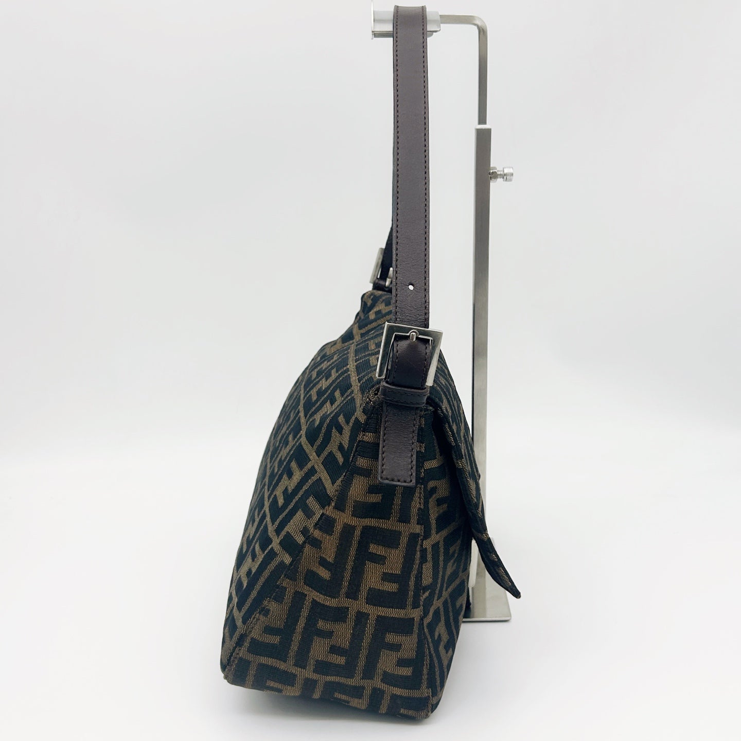 FENDI Brown Zucca Large Baguette Shoulder Bag [Used]