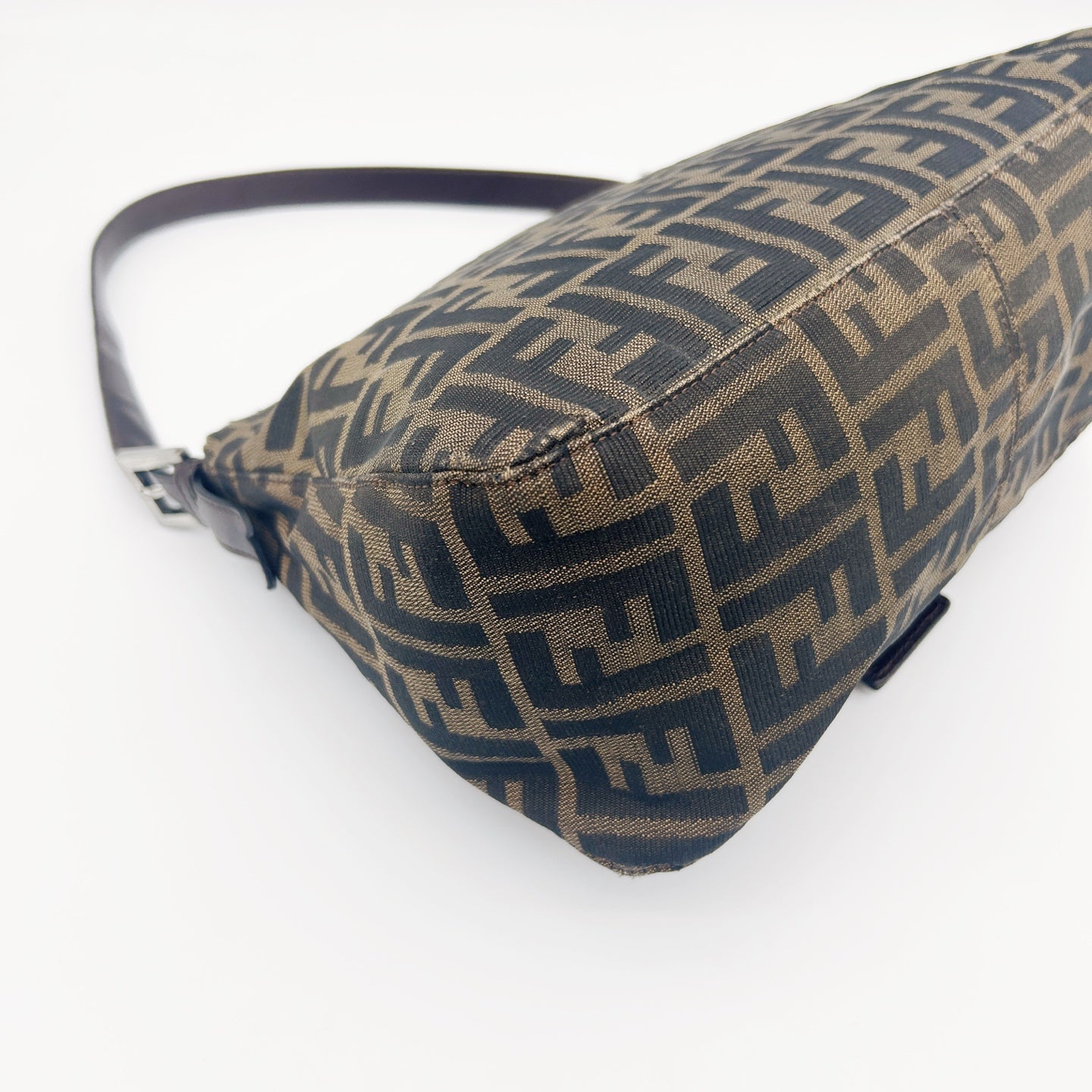FENDI Brown Zucca Large Baguette Shoulder Bag [Used]