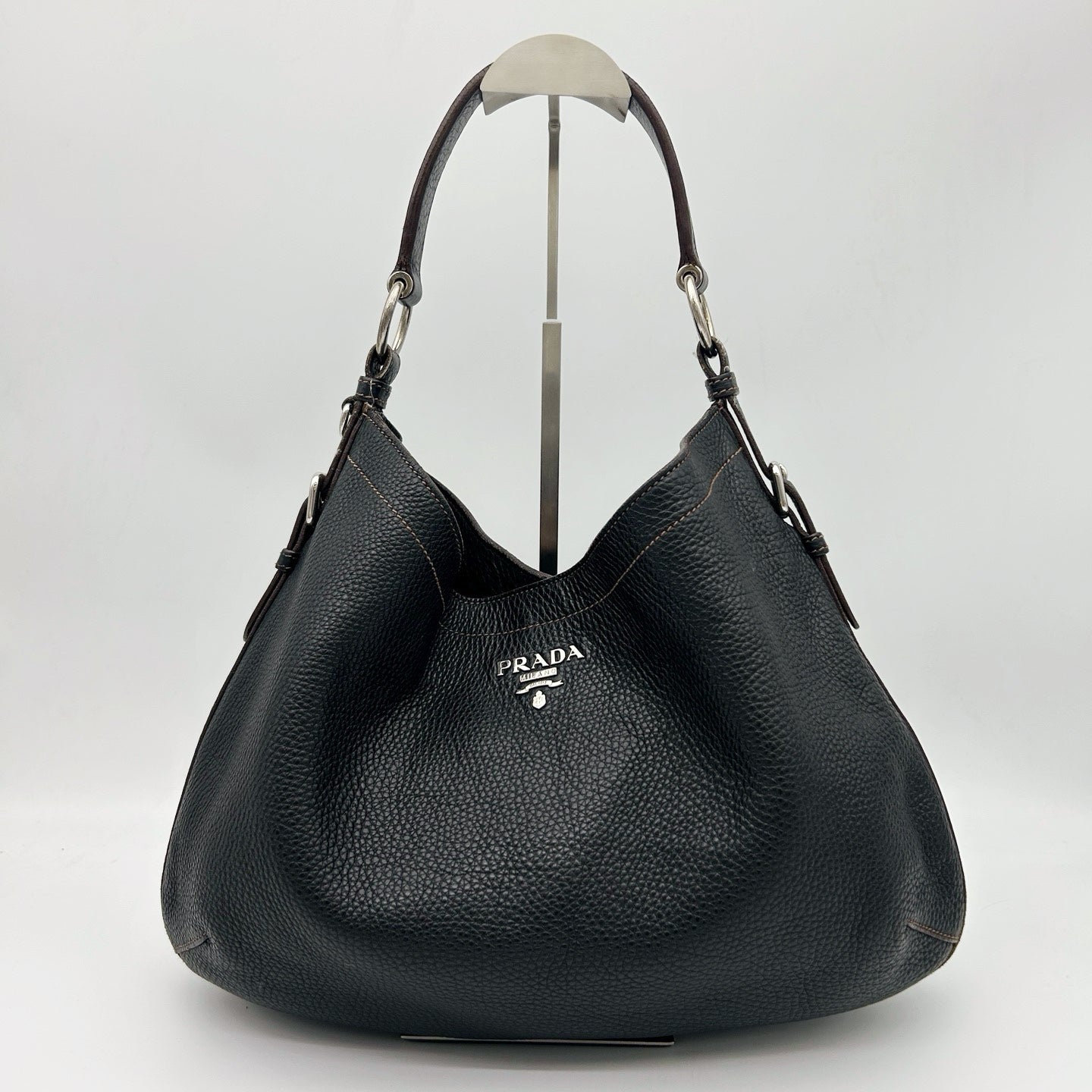 PRADA Vitello Daino Leather Hobo Bag [Used]