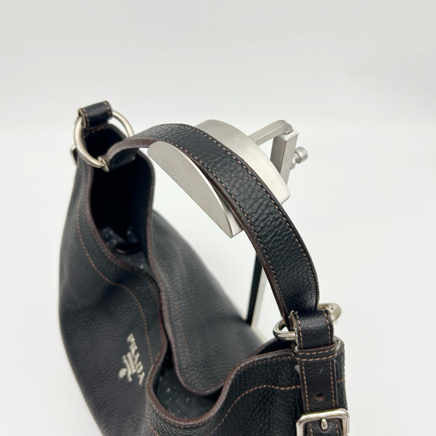 PRADA Vitello Daino Leather Hobo Bag [Used]