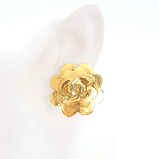 CHANEL Vintage Camellia Clip-On Earrings 98P [Used]