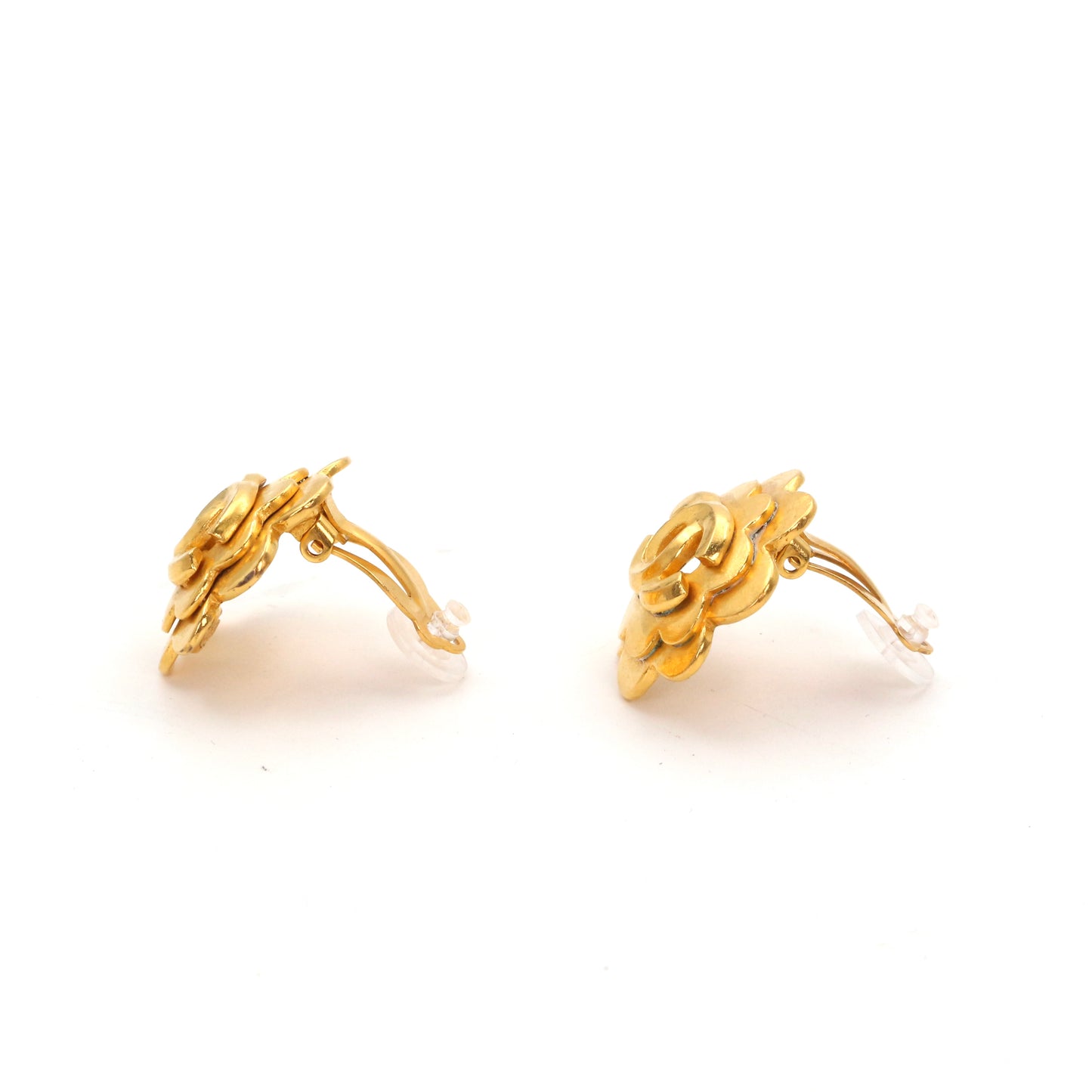 CHANEL Vintage Camellia Clip-On Earrings 98P [Used]