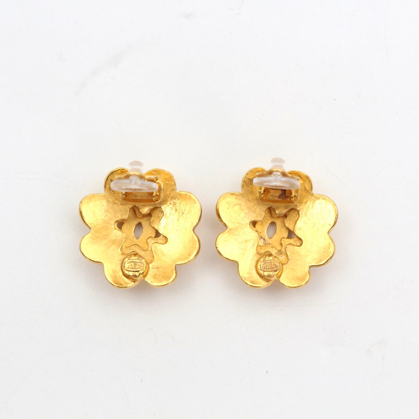 CHANEL Vintage Camellia Clip-On Earrings 98P [Used]