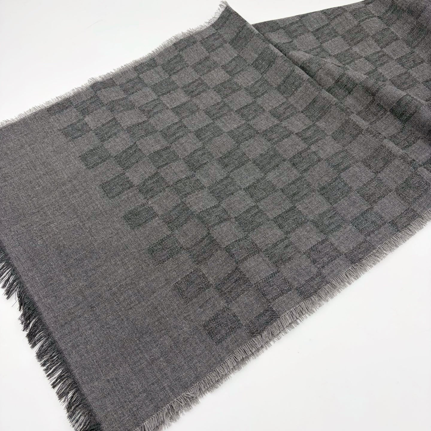 FENDI Gray Zucca Fringe Muffler [Used]
