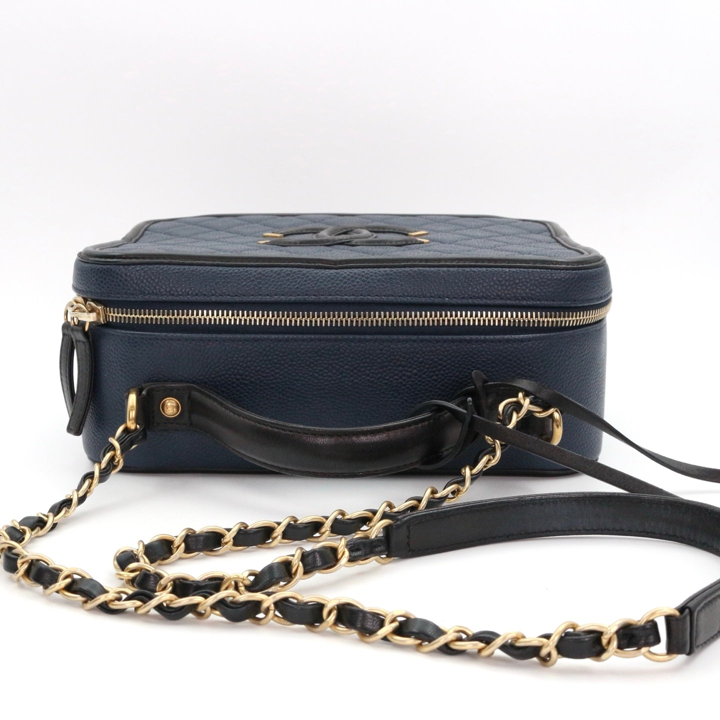 CHANEL Blue and Black Camera Bag [Used]