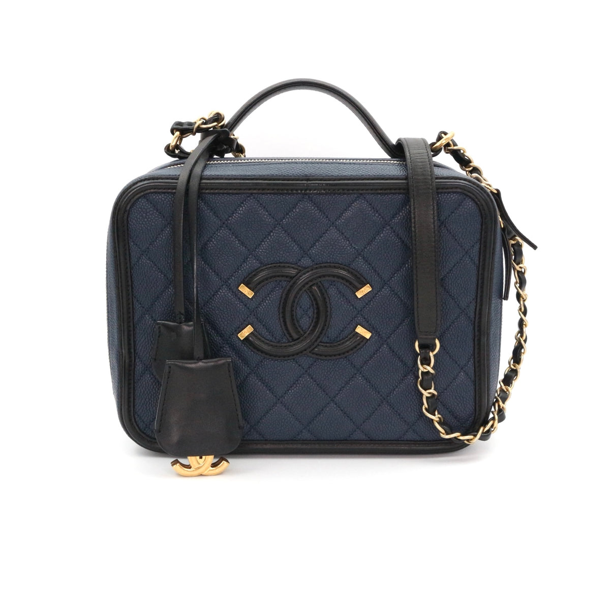 CHANEL Blue and Black Camera Bag [Used]