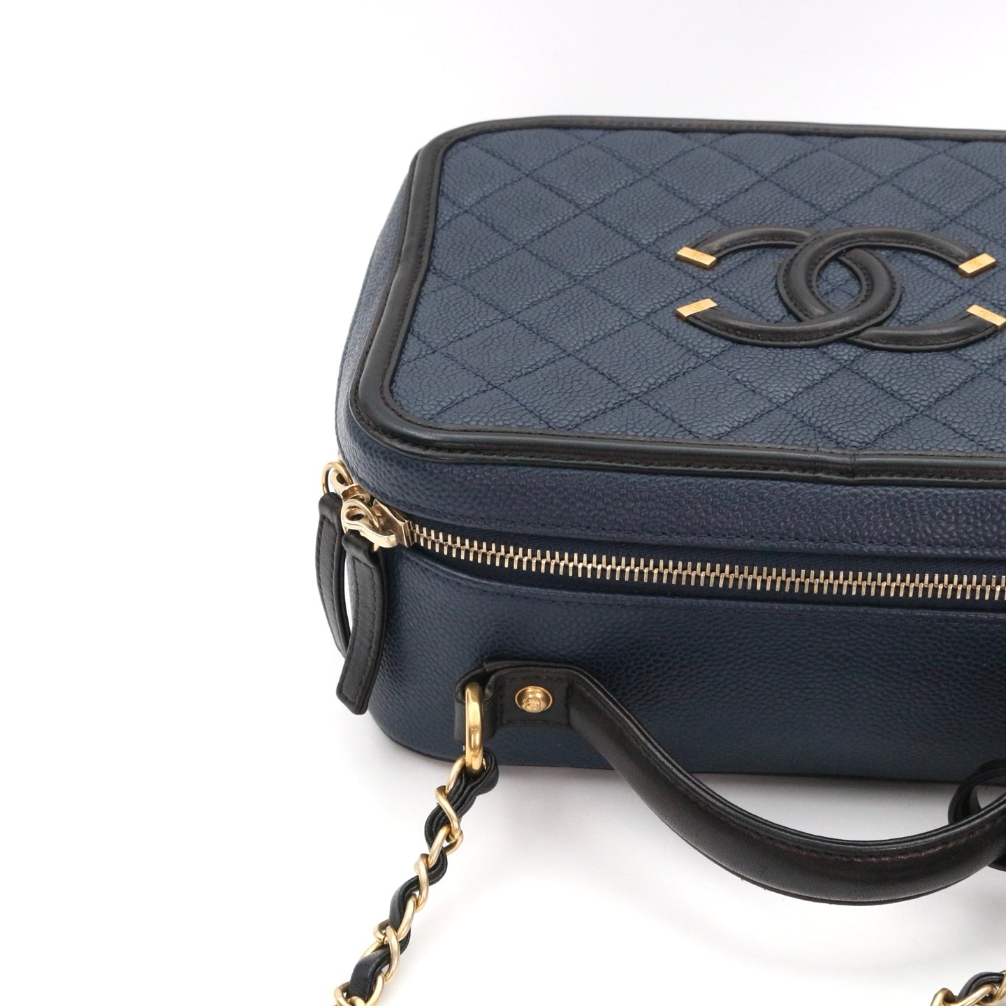 CHANEL Blue and Black Camera Bag [Used]